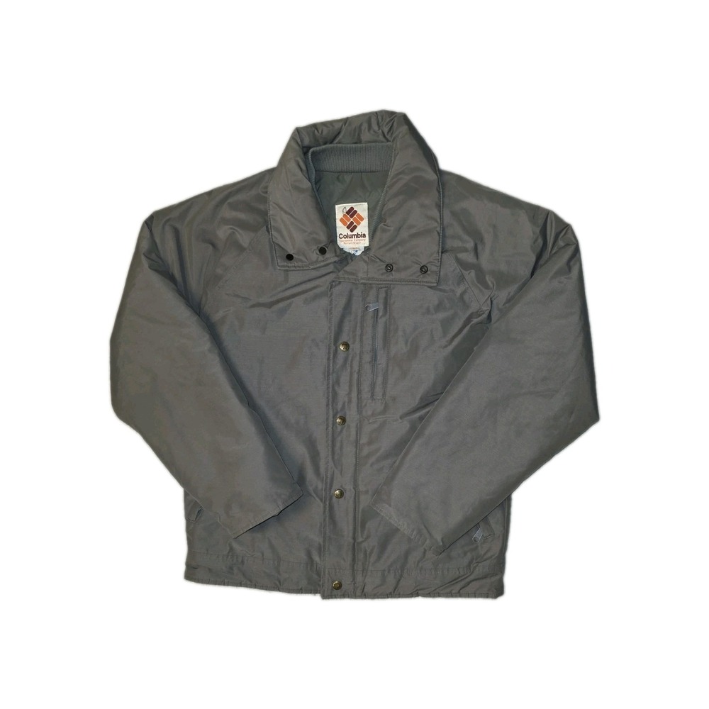Columbia Gore-Tex Mock Neck Gray Mens Size S Full Zip Utility Winter Jacket